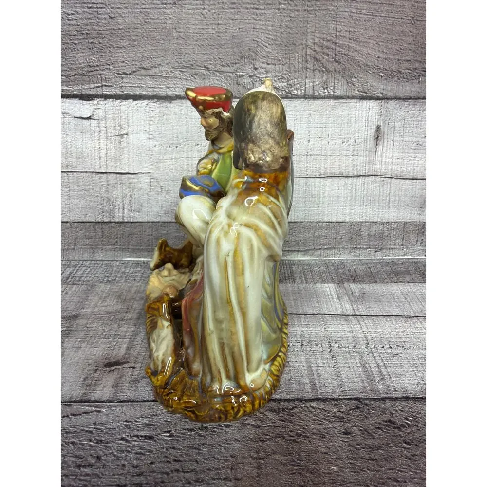 Vintage Porcelain Nativity Scene One Piece 7 1/2” x 8” Christmas Decoration Gift